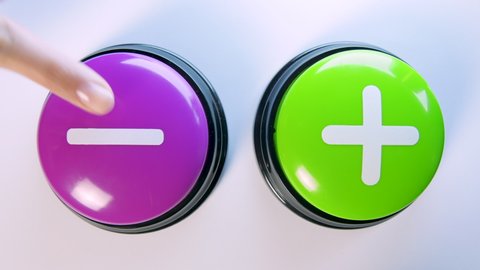 Choosing Between Plus Minus Buttons Mathematical Stock Footage Video ...