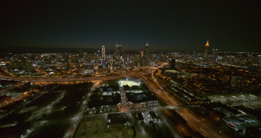 Atlanta Georgia Aerial v604 dramatic pul out view over downtown and the suburbs - Inspire 2, X7, 6k - February 2020