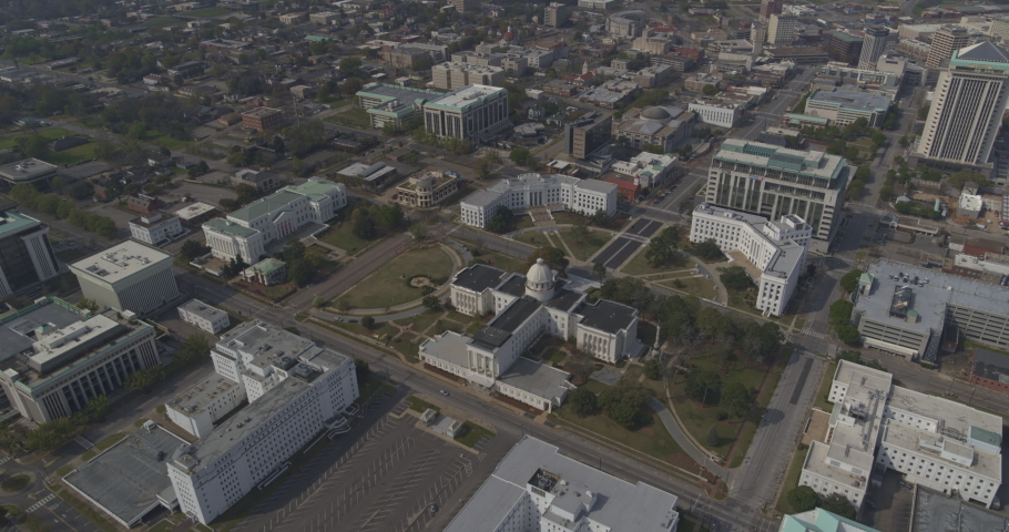 Montgomery Alabama Aerial v10 Flyby ot the Capitol Building and Dexter Avenue towards Alabama River -  Inspire 2, X7, 6k - March 2020