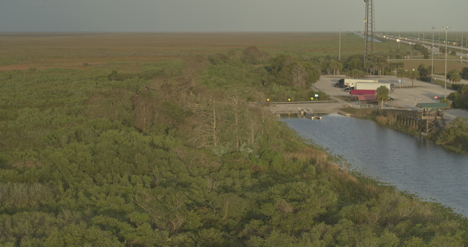 Everglades Florida Aerial v9 birdseye shot of startled birds at Everglades National Park - inspire 2, X7, 6k - March 2020