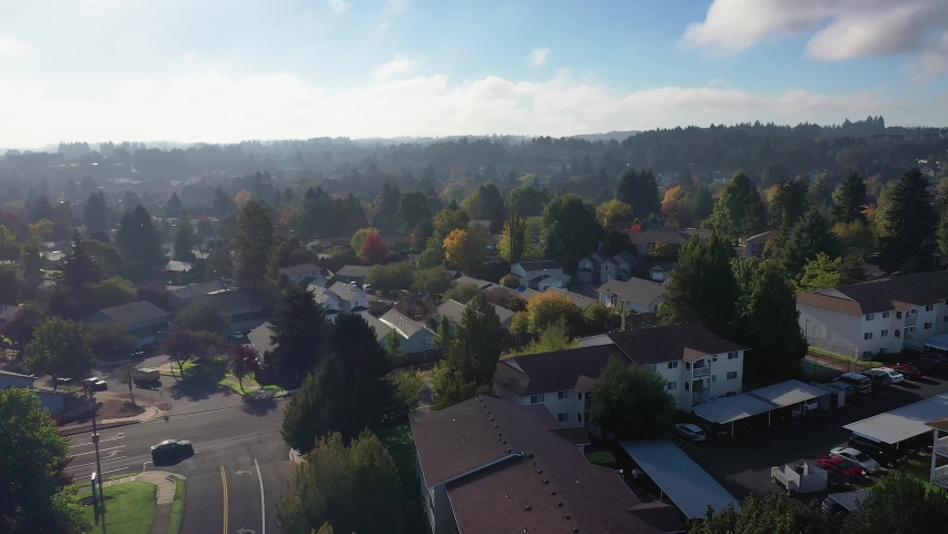 Aerial of commercial building in Oregon