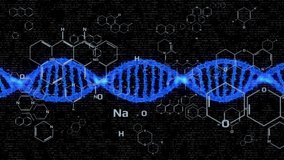 DNA Strand 3D Structure Rendering Spinning Scientific Medical Background. Molecules Symbol Floating Element with Depth of Field 4K Motion. - Powered by Shutterstock - Get 15% off with code: PIKWIZARD15