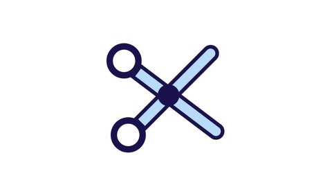 Scissors Flat Animated Icon. 4k Animated Icon to Improve Your Project and Explainer Video
