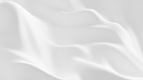Abstract Smooth Waving Surface Loop 1 White: animation of flowing waving surface in creamy white. Smooth hypnotic waves. Complex rippling surface. Elegant, pure, bright silky white background. 