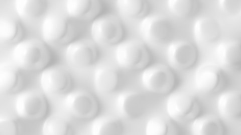 Abstract Organic Dots Surface Loop 1 White: smooth clean white surface with many round dots. Dotted texture. Pimples pattern. Irregular surface. Skin sensation. Seamless loop. 
