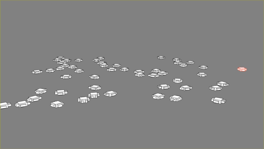 robot character crowd 3D Render Illustration