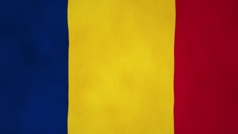 Flag of Romania Waving - 3D Render Animation