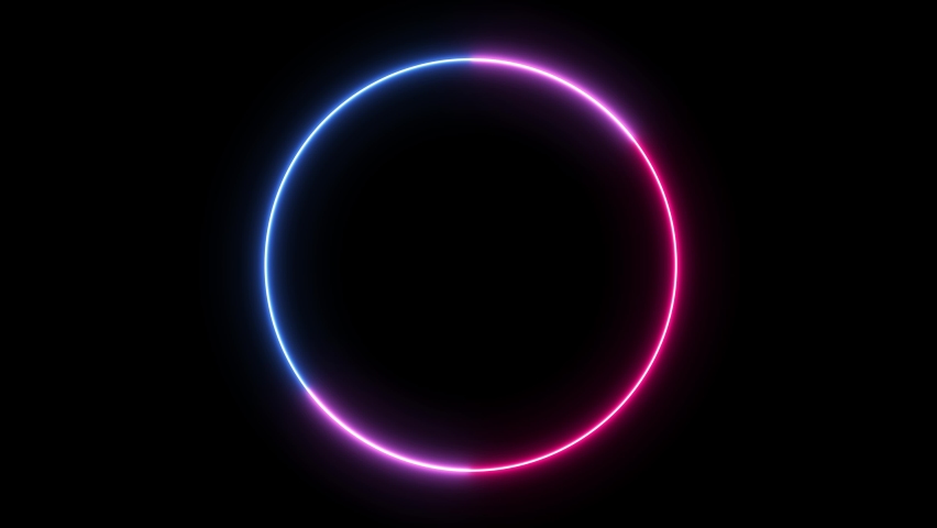 Abstract neon circle loop purple motion background - Royalty Free Video