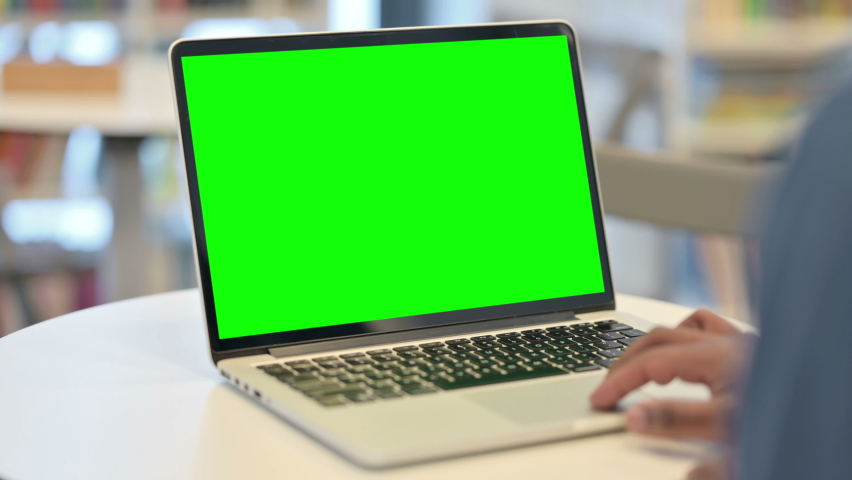 Male Hands Using Laptop with Green Chroma Key Screen, Close Up  | Shutterstock HD Video #1065433132