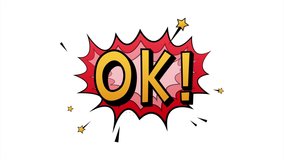 Comic speech bubbles with text Ok. Vintage cartoon illustration. Symbol, sticker tag, special offer label, advertising badge. Stock illustration. - Powered by Shutterstock - Get 15% off with code: PIKWIZARD15