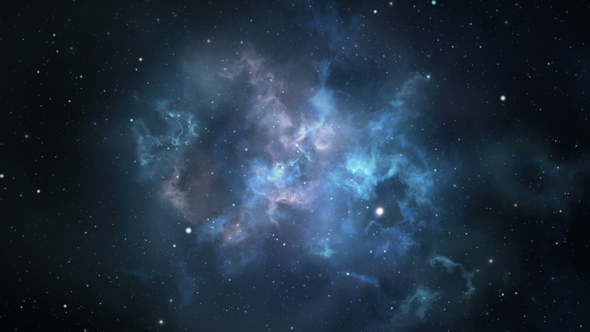 loopable animation of the flight through the cosmic nebula Royalty-Free Stock Footage #1065435106