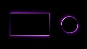 New purple neon video end screen animated on black background, End screen animated