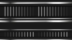 Grey silver stripes and neon luminous lines abstract motion background. Seamless looping. Video animation Ultra HD 4K 