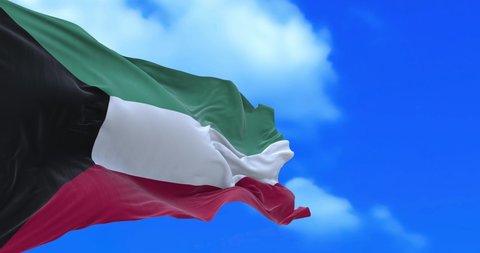 Seamless loop of Kuwait flag.