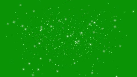 Shining glitter particles motion graphics with green screen background