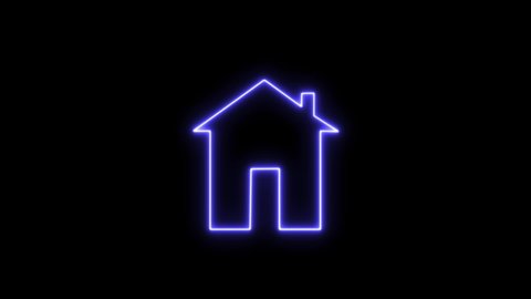 Home Symbol Glowing Neon Loop Stock Footage Video (100% Royalty-free ...