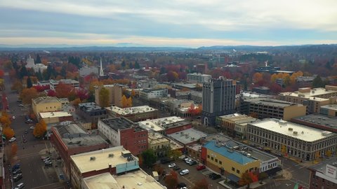 Aerial of Downtown Salem Oregon