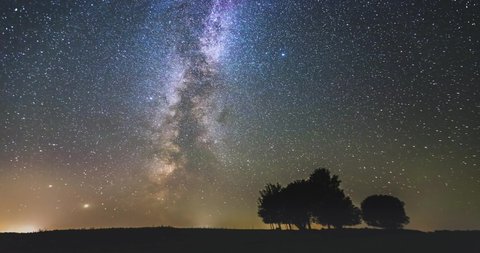 Day to night timelapse with starry sky