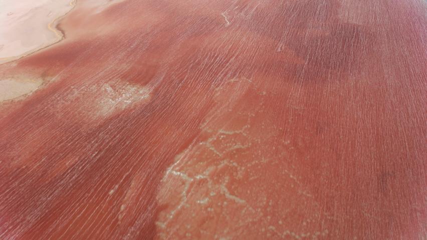 Utah circa-2019. Aerial view of Great Salt Lake, Utah. Shot from helicopter with Cineflex gimbal and RED 8K camera.