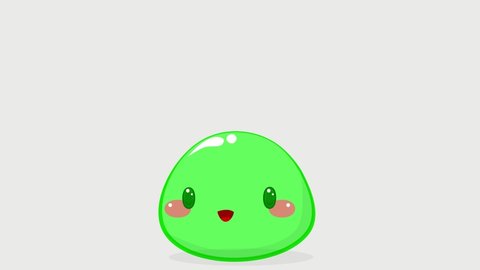 Poring jelly slime cute and green 2 (no background)