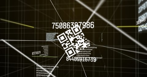 Digital Animation Qr Code Scanner Changing Stock Footage Video (100% ...