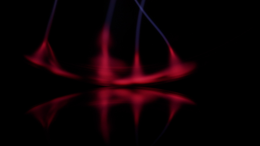 Lockdown Close Up Shot Of A Blue Plasma Filaments And Red Light Dancing Against Glass Sphere Of Plasma Globe Against Black Background | Shutterstock HD Video #1065516250