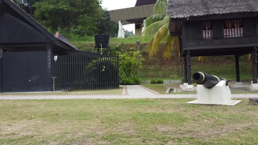 Ampang Tinggi Palace, a palace built of wood with a traditional design that was the king