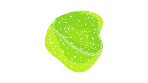 Jelly green heart icon animation best object on white background