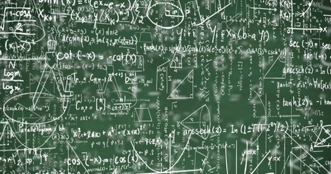 Digital Animation Mathematical Equations Moving Against Stock Footage 