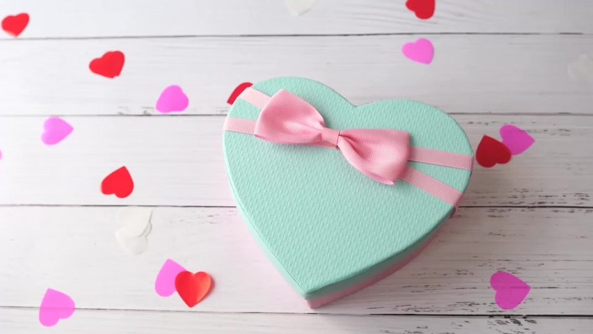 Heart shaped cookies in blue box for valentine