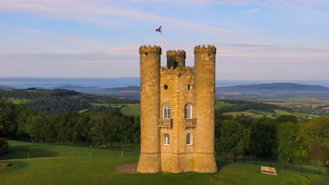 Broadway Tower on top of Fish Hill, the second highest point in the Cotswolds, Broadway, Worcestershire, England