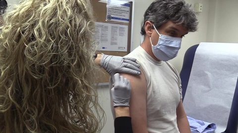 CIRCA 2020 Naval Hospital Pensacola immunizations department begins innuculating medical personnel with COVID-19 vaccine.