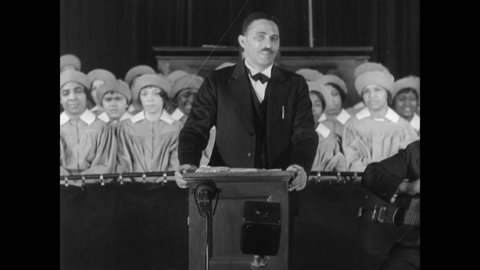 CIRCA 1935 - Elder Lightfoot Solomon Michaux preaches a sermon in Washington DC, explaining why there will be no marriages in heaven.