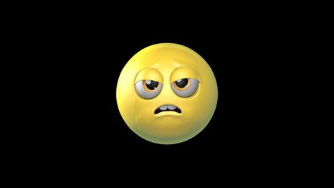 Nauseated Face 3D Animated Emoji. HD Smiley Emotion Icon Animation on Transparent Background. 3D Emoticon Motion Design Video.