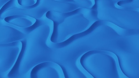Abstract minimalistic background with blue noise wave field. Detailed displaced surface. Modern background template for documents, reports and presentations. Sci-Fi Futuristic. 3d loop animation
