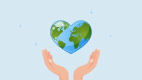 Hands holding Earth in heart shape. Planet heartbeat. Save our planet. World Environment day or Earth day concept - Powered by Shutterstock - Get 15% off with code: PIKWIZARD15