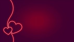 Valentine's Day Neon Heart Animated Background 4K
