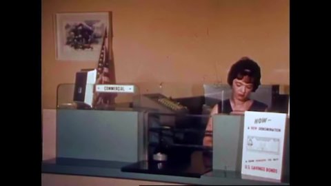 Circa 1970s Check Cashing Procedure Explained Stock Footage Video (100% ...