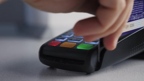 Closeup Credit Card Scanning Machine Use Stock Photo 57150835 ...