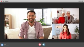 communication, technology and self isolation concept - happy family having video call in messenger - Powered by Shutterstock - Get 15% off with code: PIKWIZARD15