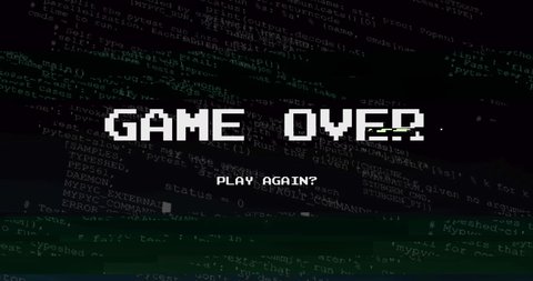 Game Over Arcade Game Glitch Noise Stock Footage Video (100% Royalty ...