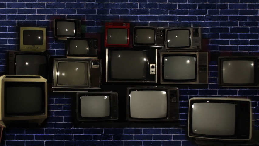 Flag of Madrid and Vintage Televisions.