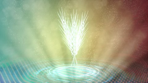 cg abstract 3D rendering, Neon holo spikelets spining