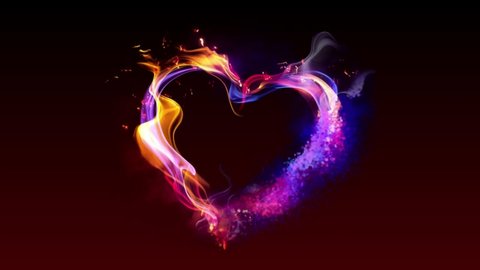 Heart Flame Animation Background Video