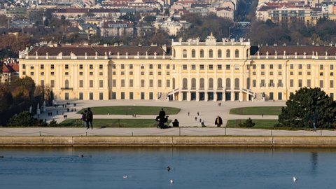 Hyper lapse of Schonbrunn palace and park, Vienna, Austria