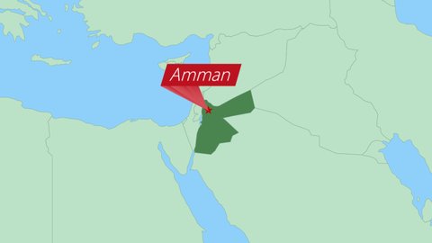 picture Amman Jordan On World Map map of jordan with pin of country capital jordan map with neighboring countries in green color