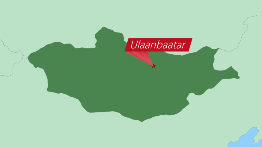 Capital Of Mongolia Map Map Mongolia Pin Country Capital Neighboring Stock Footage Video (100%  Royalty-Free) 1065724984 | Shutterstock