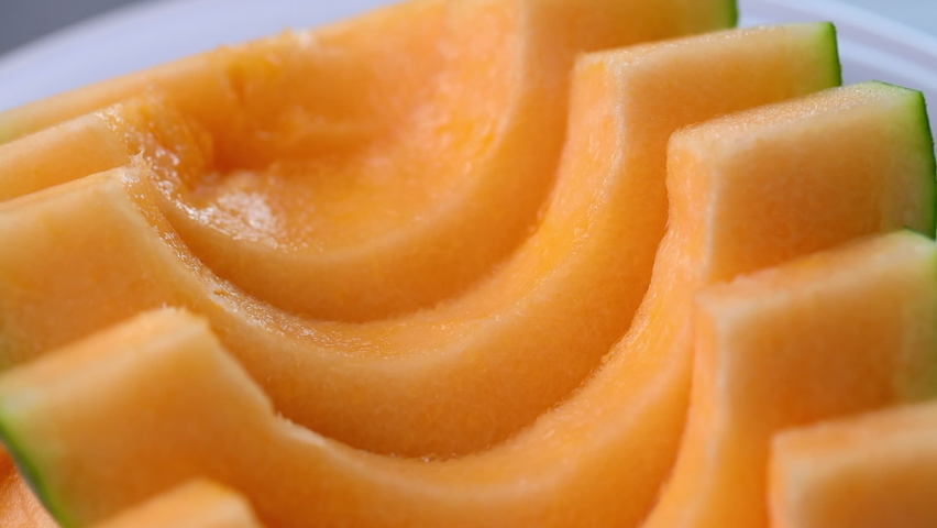 rotation close up ripe melon