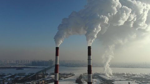 The factory pollutes the city with smoke