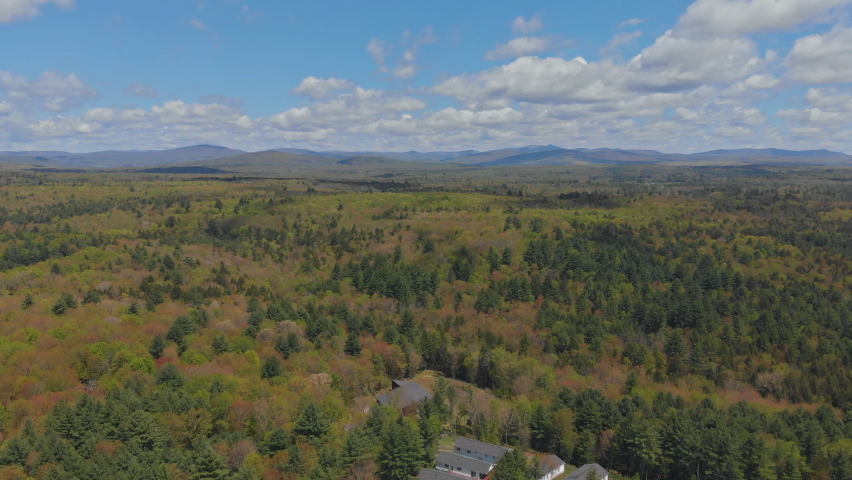 Mountain range landscape foliage with forest Pocono Pennsylvania USA